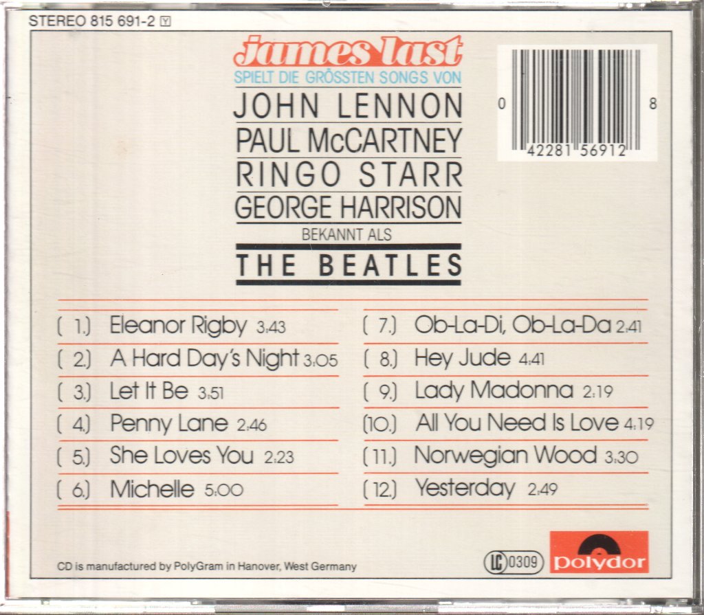 James Last - Greatest Songs Of The Beatles - Cd
