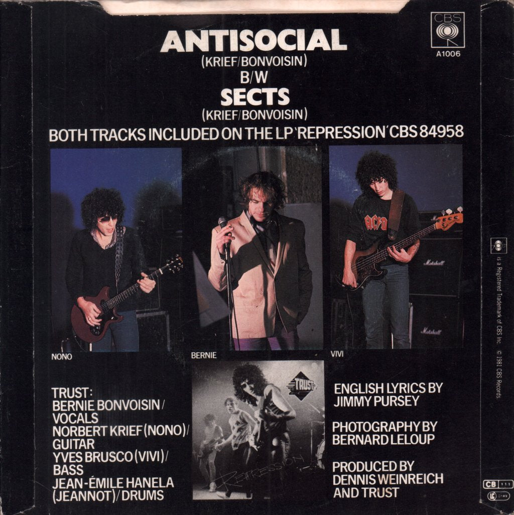 Trust (Metal) - Antisocial - 7 Inch
