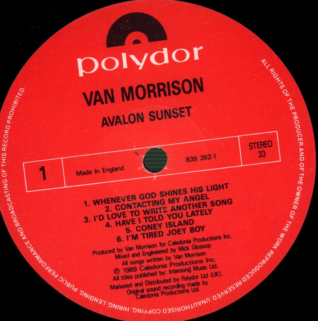 Van Morrison - Avalon Sunset - Lp