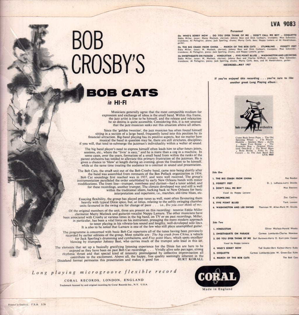 Bob Crosby And The Bobcats - I9N Hi-Fi - Lp