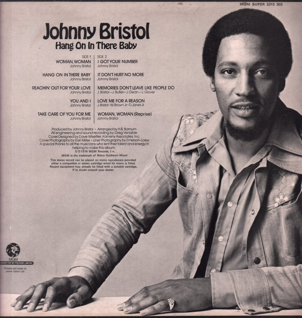 Johnny Bristol - Hang On In There Baby - Lp