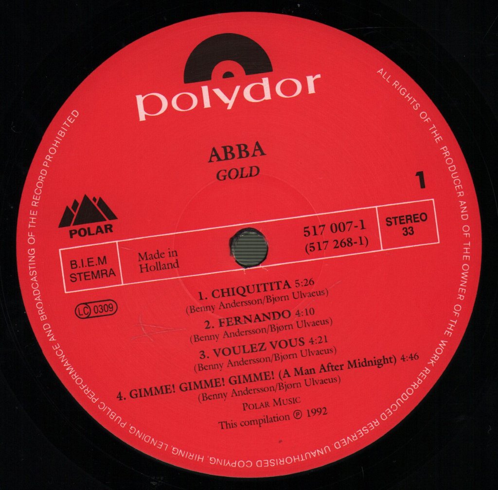 ABBA - Gold (Greatest Hits) - Double Lp