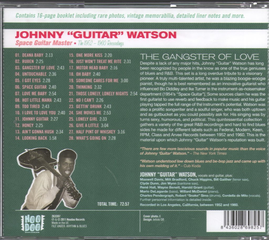 Johnny Guitar Watson - Space Guitar Master (The 1952-1960 Recordings) - Cd