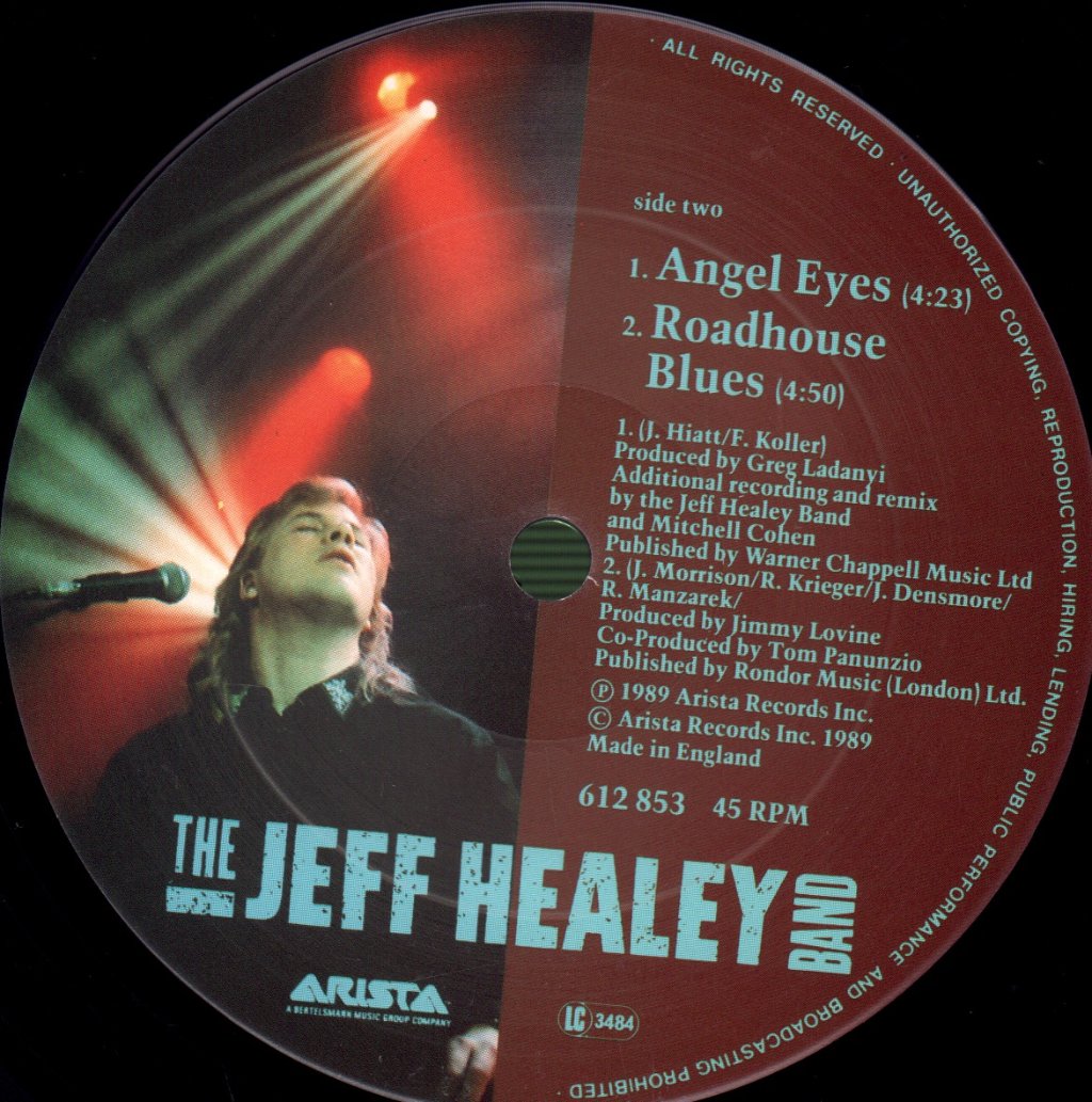 Jeff Healey Band - When The Night Comes Falling From The Sky - 12 Inch