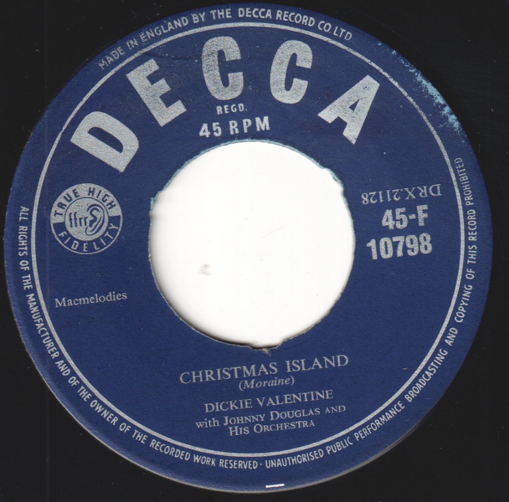 Dickie Valentine - Christmas Island - 7 Inch