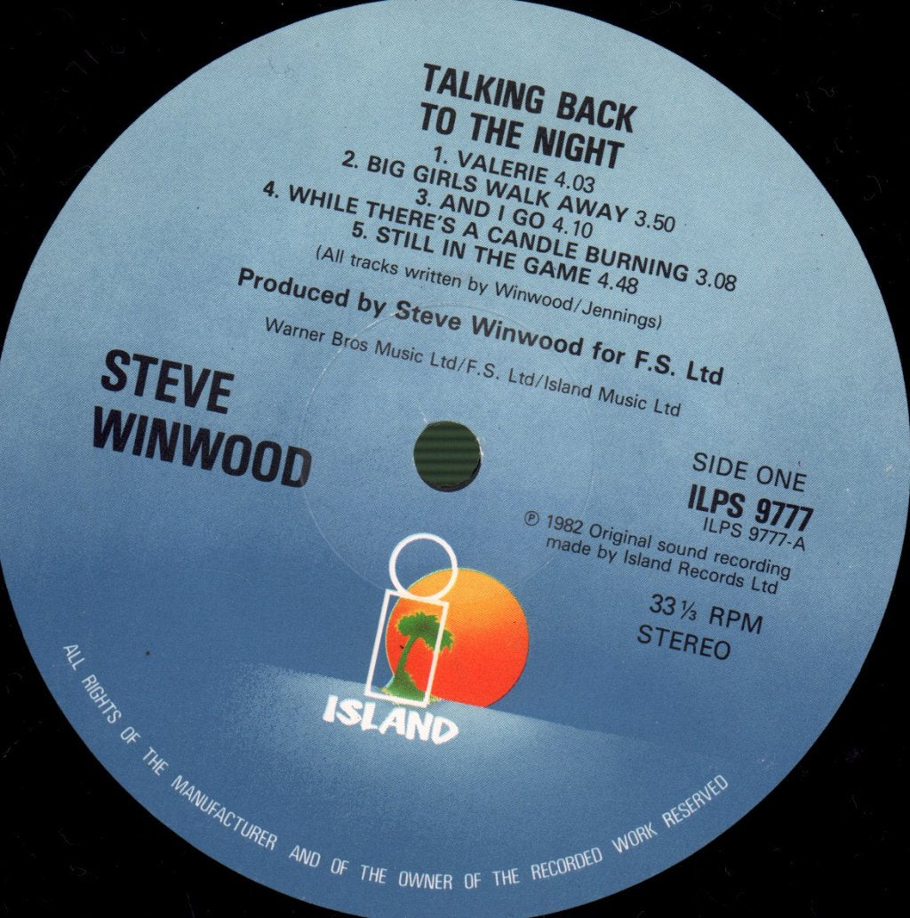 Steve Winwood - Talking Back To The Night - Lp