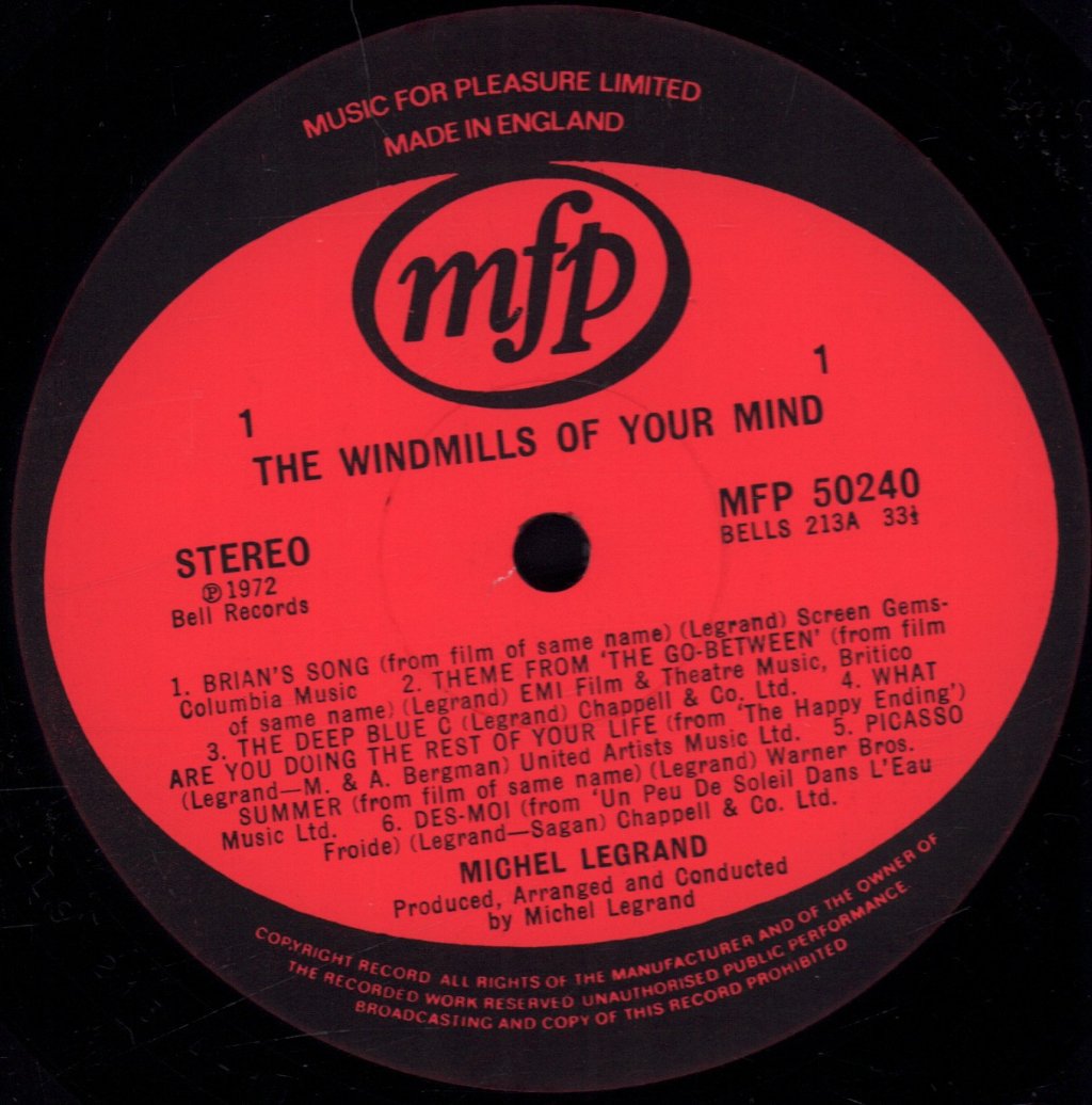 Michel Legrand - Windmills Of Your Mind - Lp
