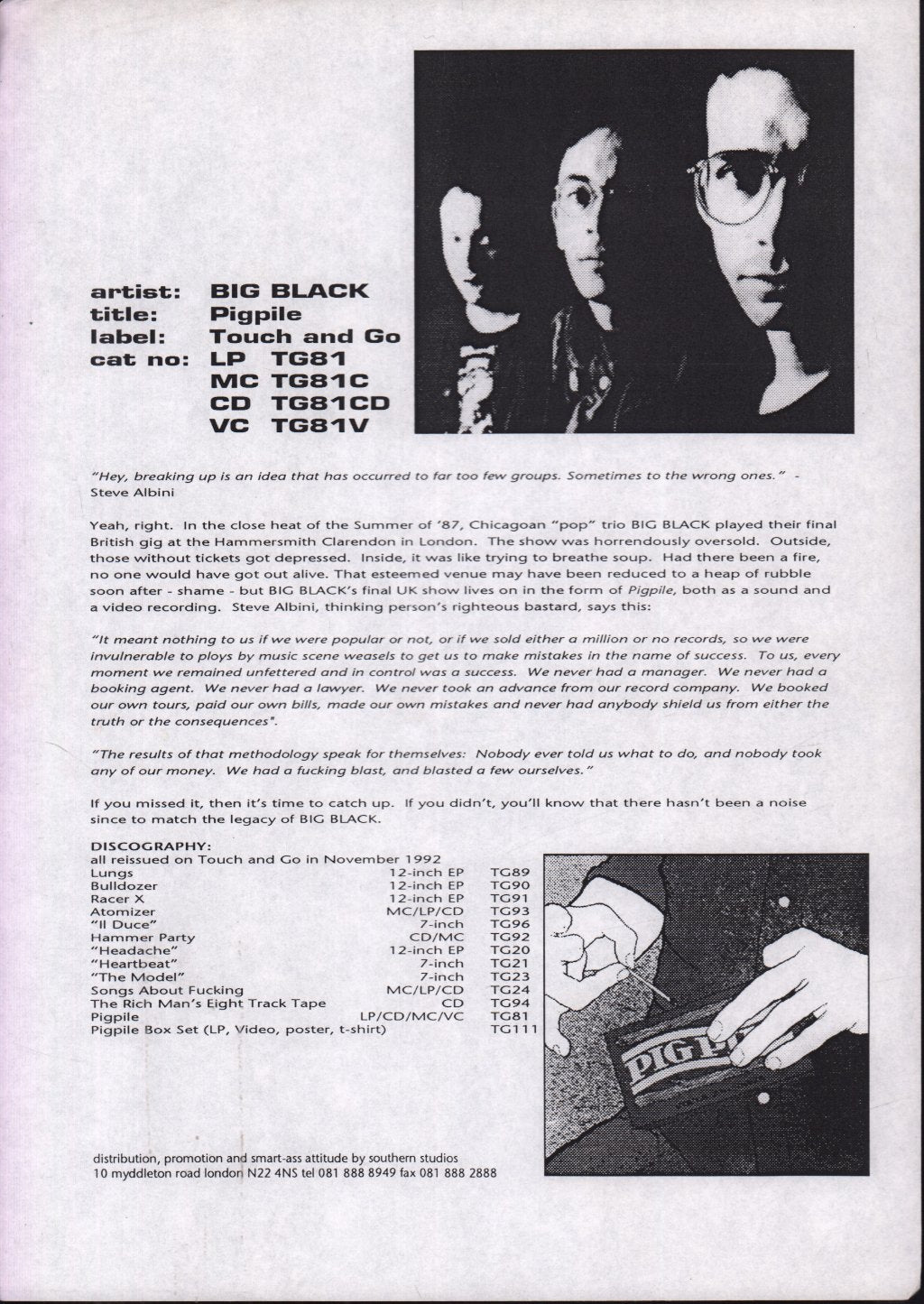 Big Black (Punk Group) - Pigpile - Lp