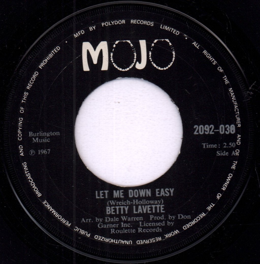 Betty Lavette - Let Me Down Easy - 7 Inch