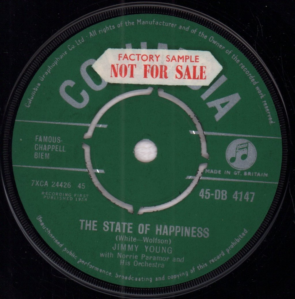 Jimmy Young (Easy Listening) - Her Hair Was Yellow - 7 Inch