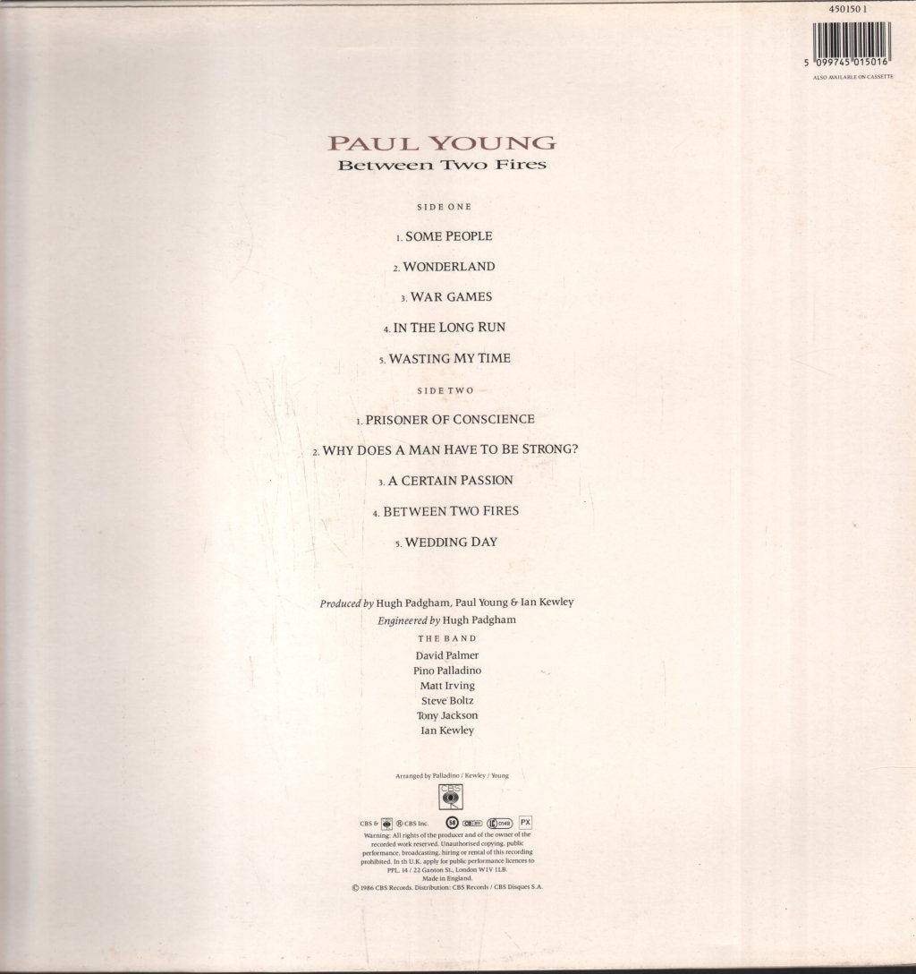 Paul Young - Between Two Fires - Lp