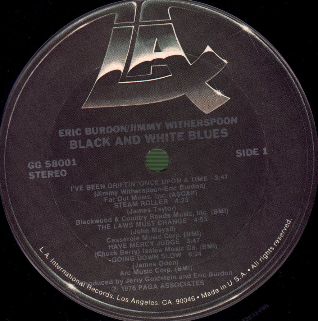 Eric Burdon And Jimmy Witherspoon - Black And White Blues - Lp