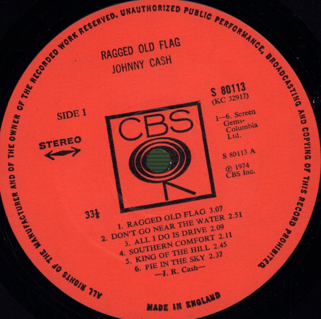 Johnny Cash - Ragged Old Flag - Lp