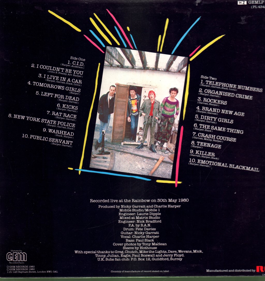 UK Subs - Crash Course - Lp