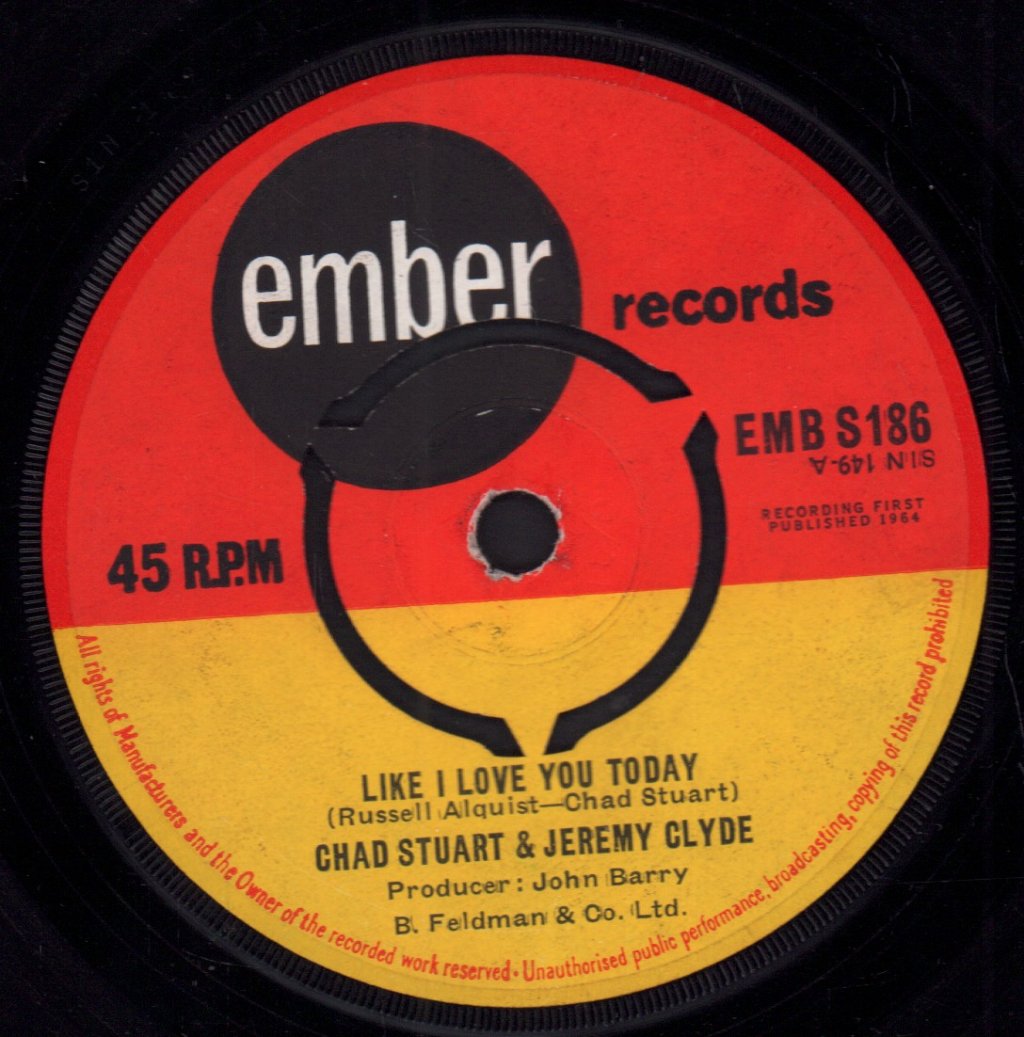 Chad Stewart And Jeremy Clyde - Like I Love You Today - 7 Inch
