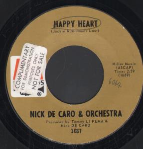 Nick De Caro & Orchestra - Happy Heart - 7 Inch