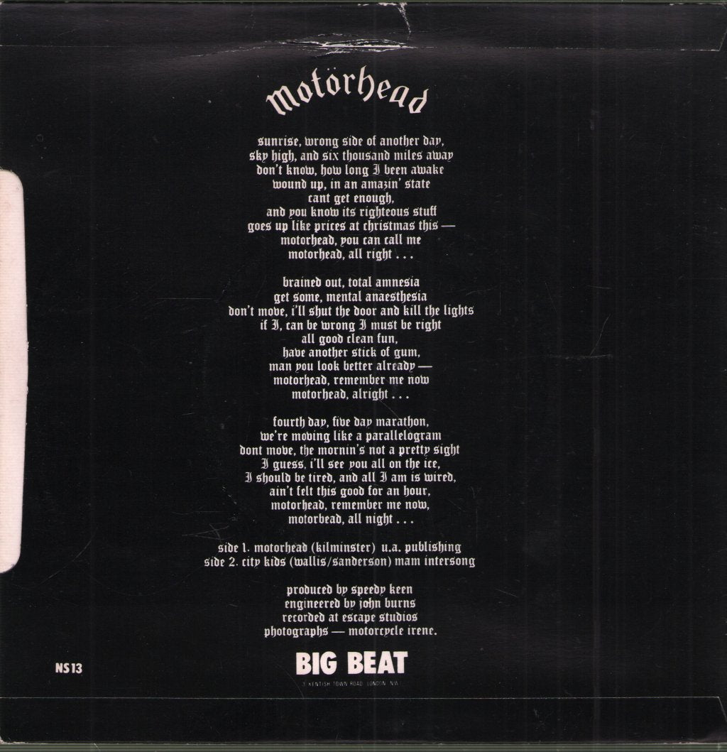 Motorhead - Motörhead - 7 Inch