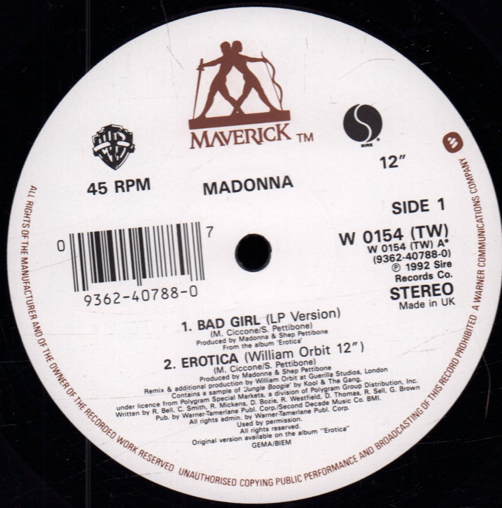 Madonna - Bad Girl - 12 Inch