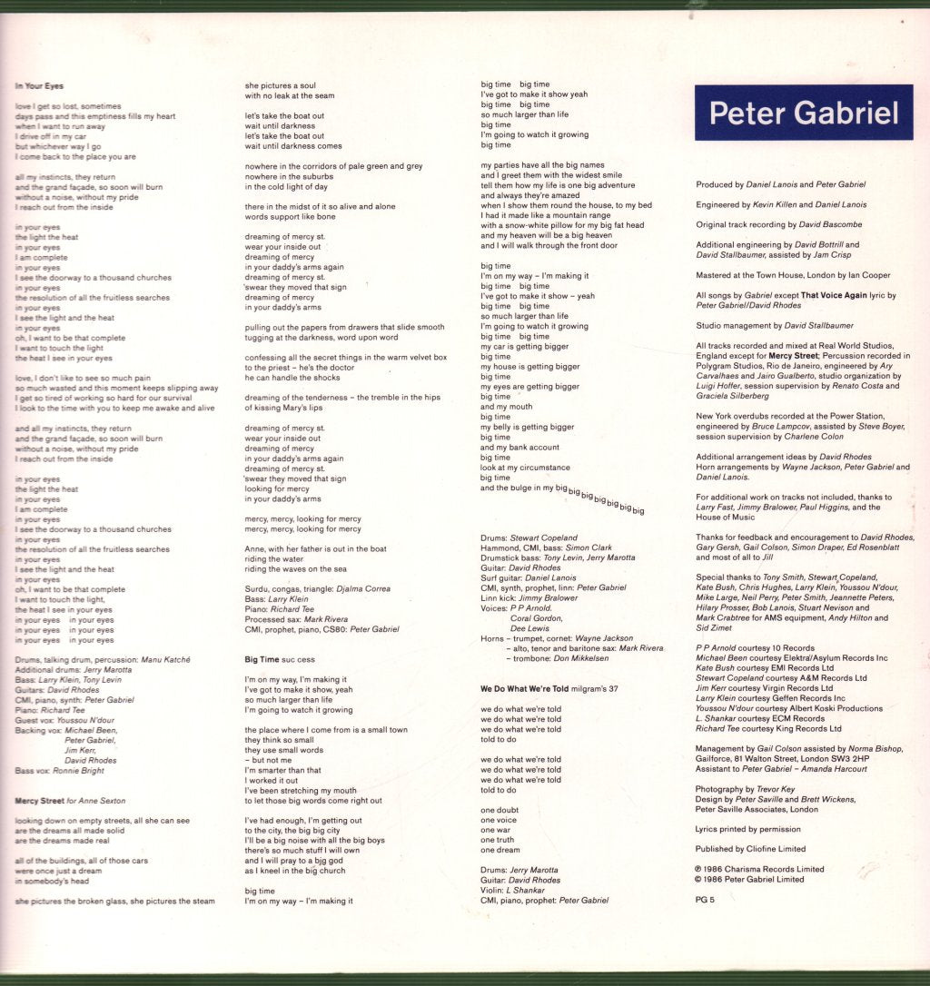 Peter Gabriel - So - Lp