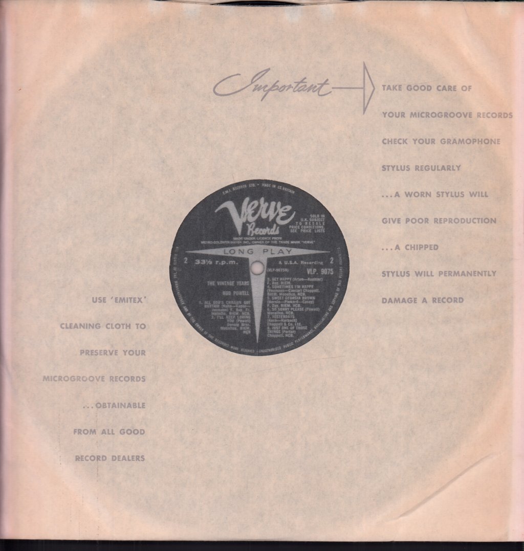 Bud Powell - Vintage Years - Lp