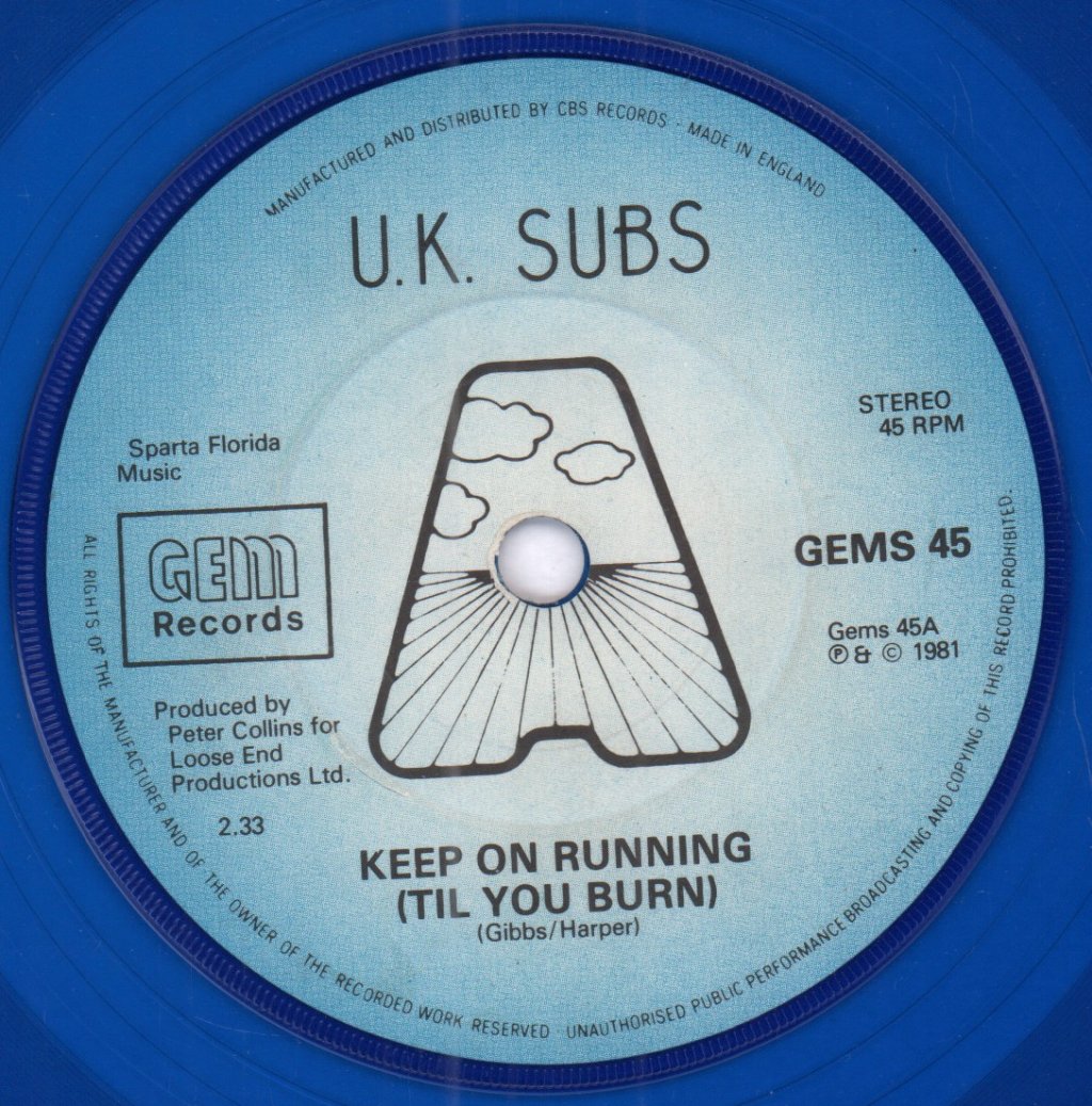 UK Subs - Keep On Running - 7 Inch