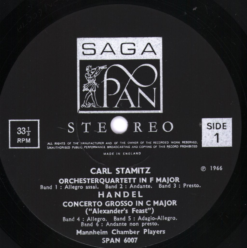 Mannheim Chamber Players - Stamitz - Orchesterquartett / Wind Quartet / Handel - Concerto Grosso / Haydn - Divertimento - Lp