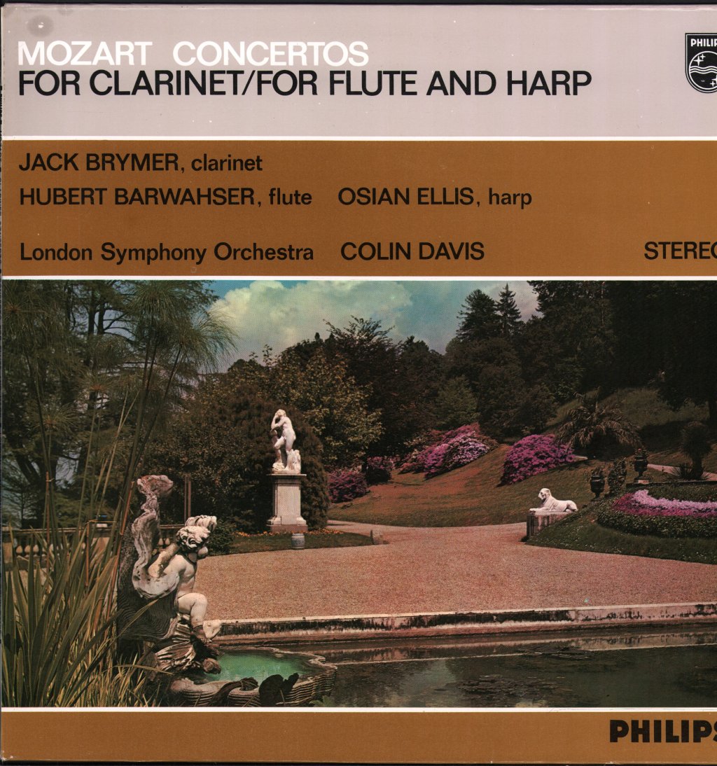 Jack Brymer / Hubert Barwahser / Osian Ellis / Colin Davis / London Symphony Orchestra - Mozart - Clarinet Concerto in A Major / Concerto For Flute And Harp in C Major - Lp
