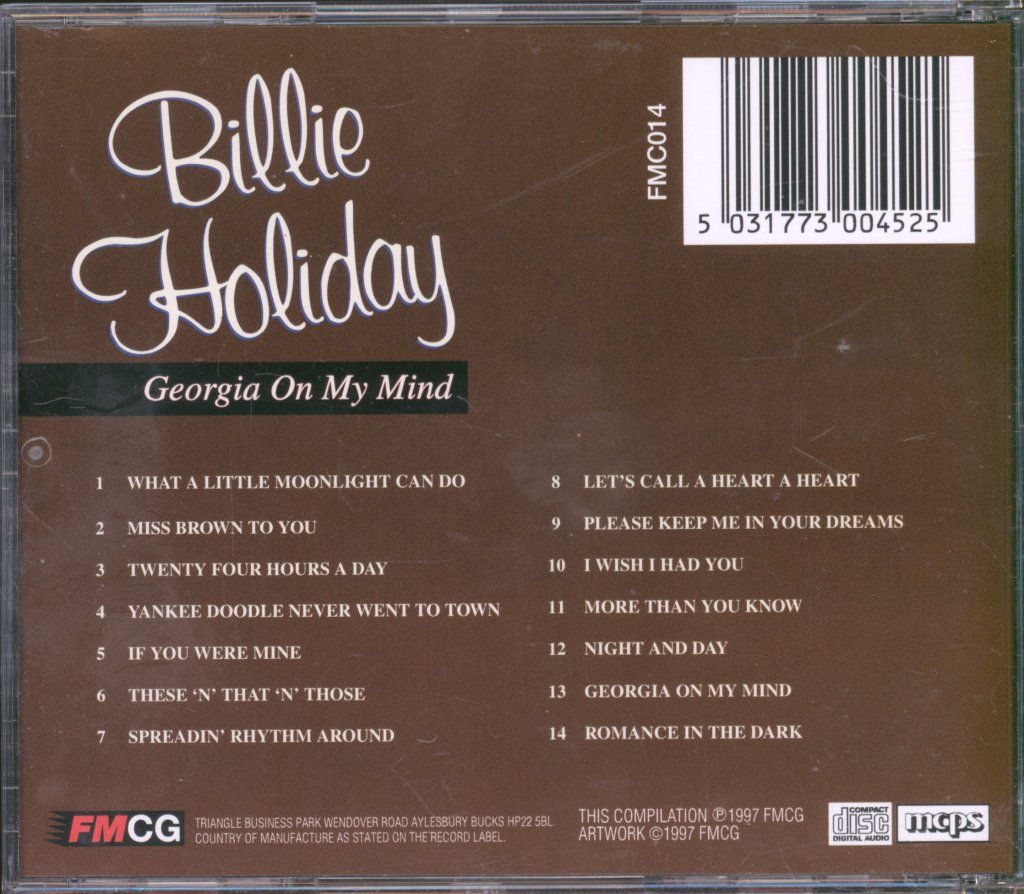 Billie Holiday - Georgia On My Mind - Cd