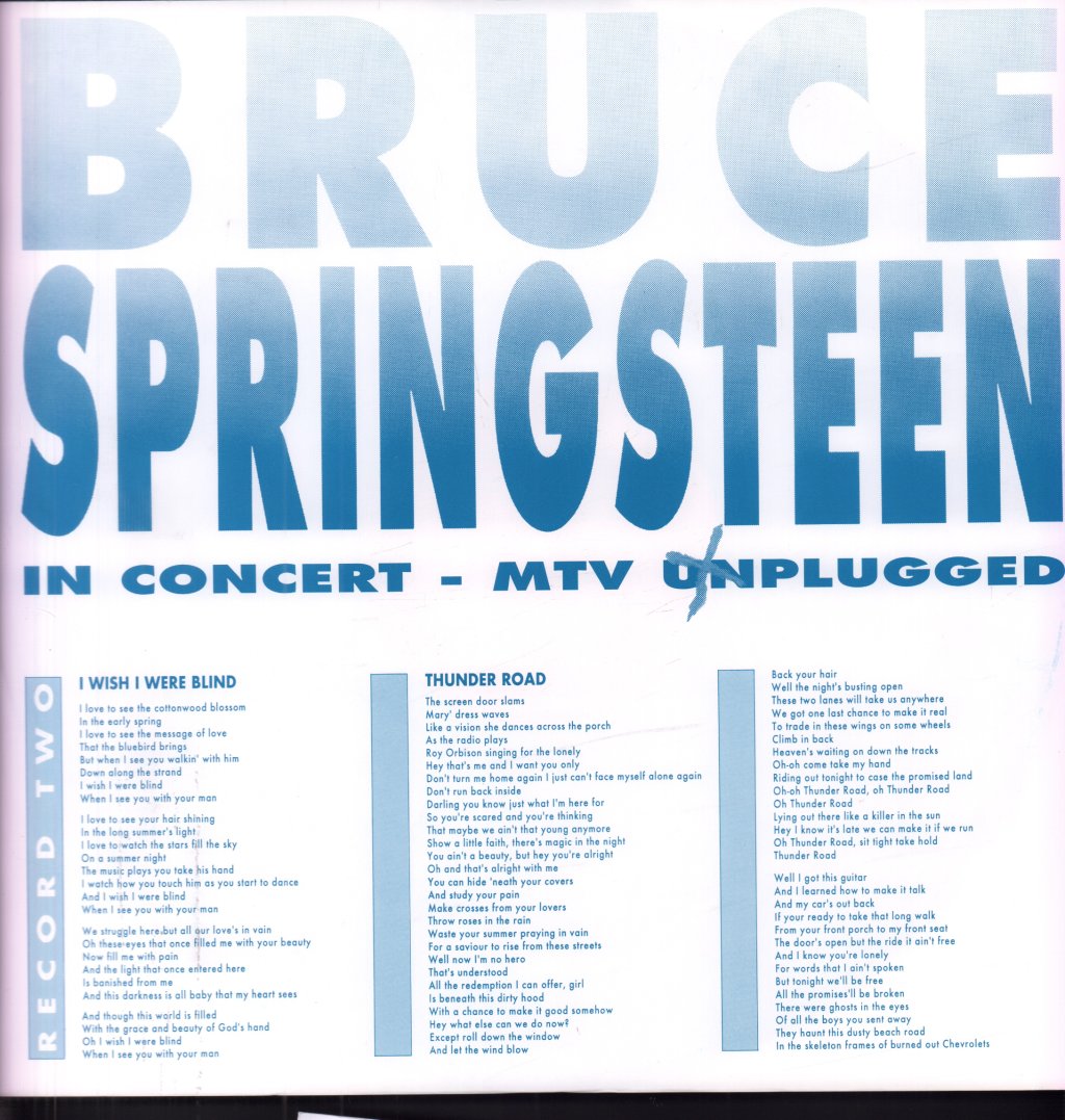 Bruce Springsteen - In Concert Mtv Unplugged - Double Lp