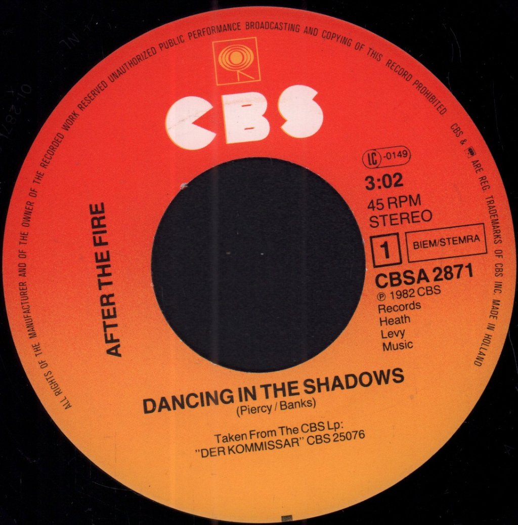 After The Fire - Dancing In The Shadows - 7 Inch