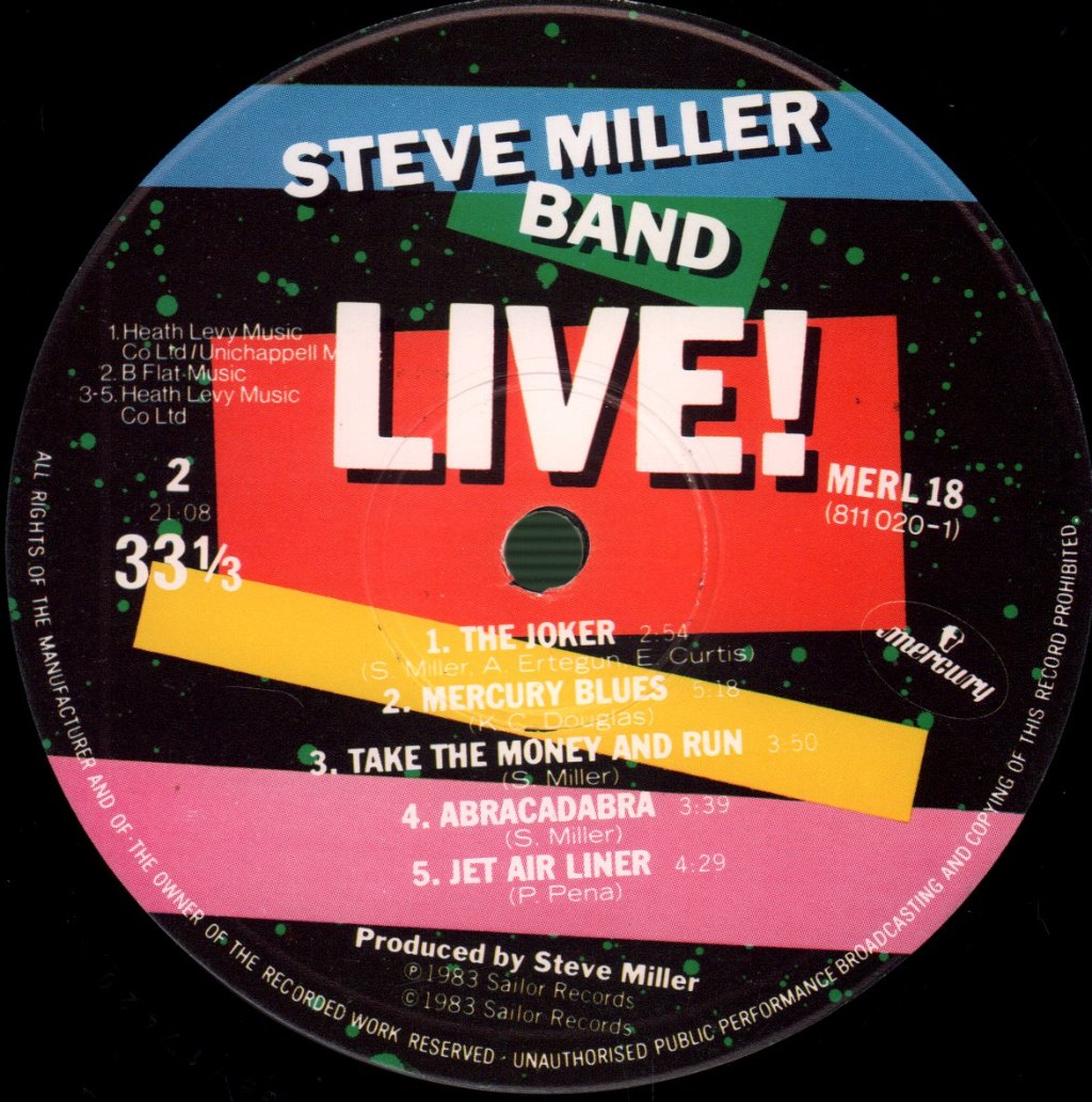 Steve Miller Band - Live! - Lp