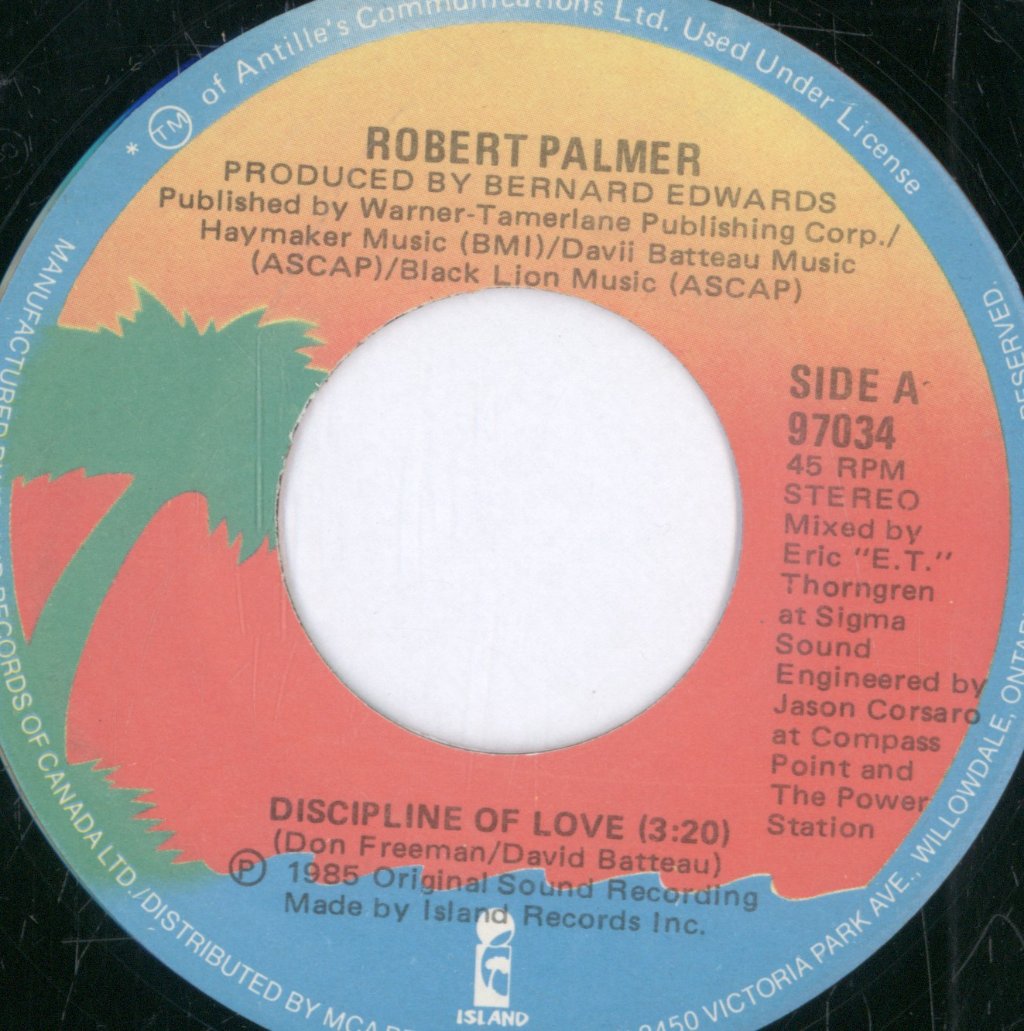 Robert Palmer - Discipline Of Love - 7 Inch