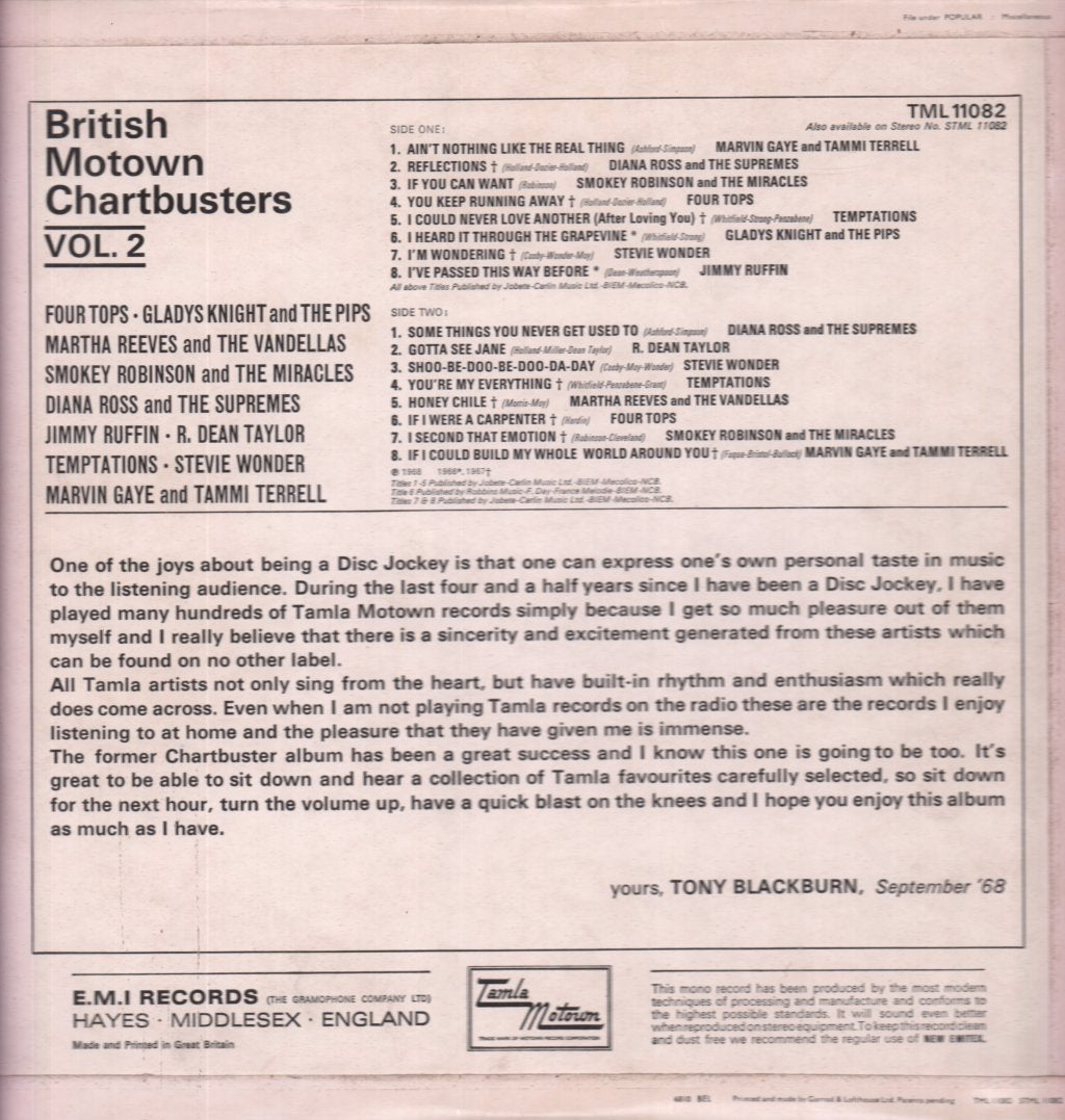 Various Artists - British Motown Chartbusters Vol 2 - Lp