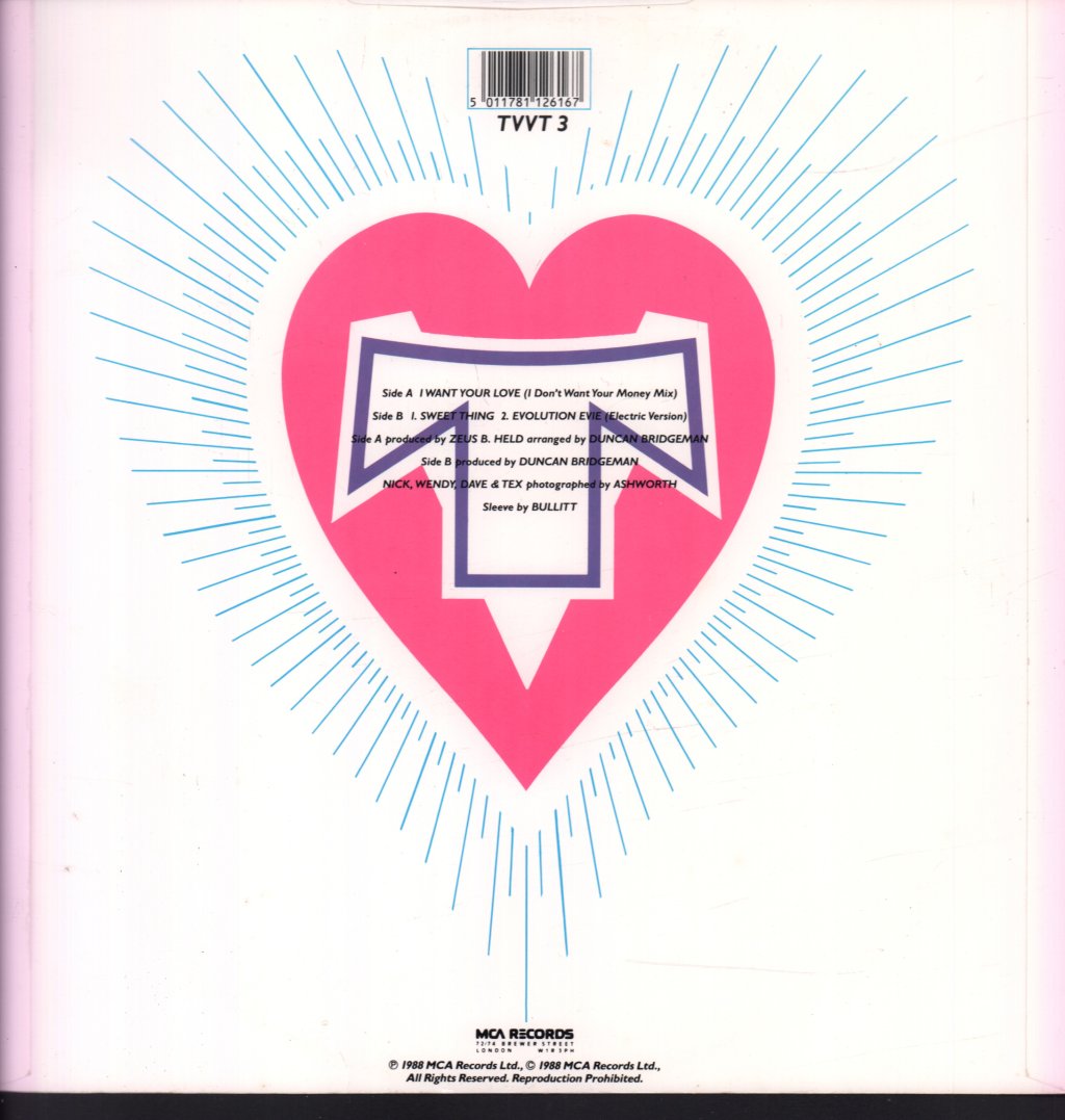 Transvision Vamp - I Want Your Love - 12 Inch