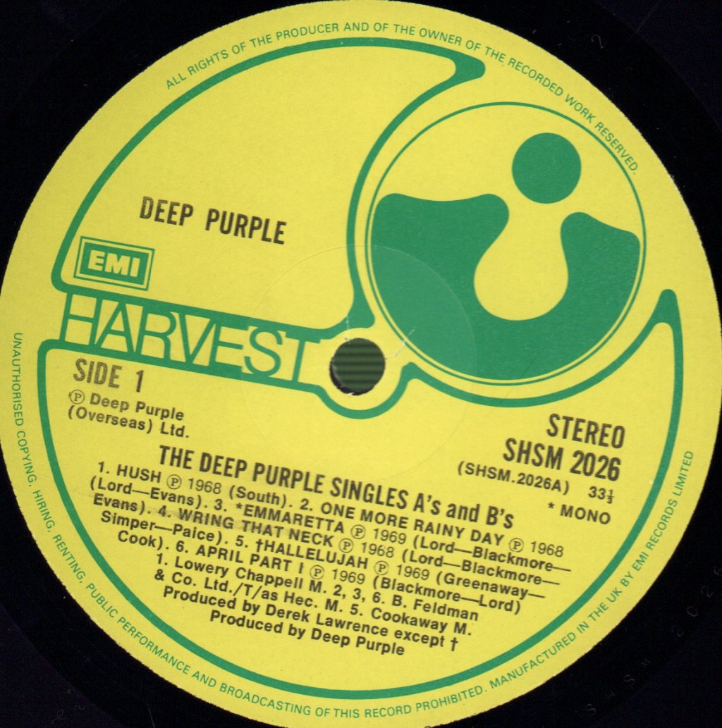 Deep Purple - Singles A's And B's - Lp