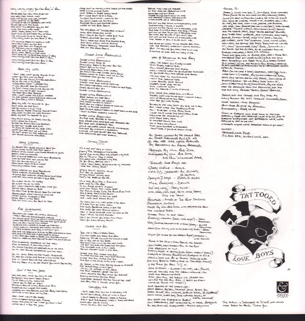Tattooed Love Boys - Bleeding Hearts And Needle Marks - Lp