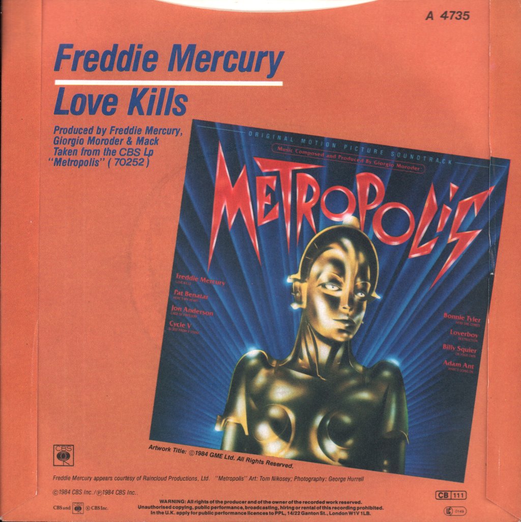 Freddie Mercury - Love Kills - 7 Inch
