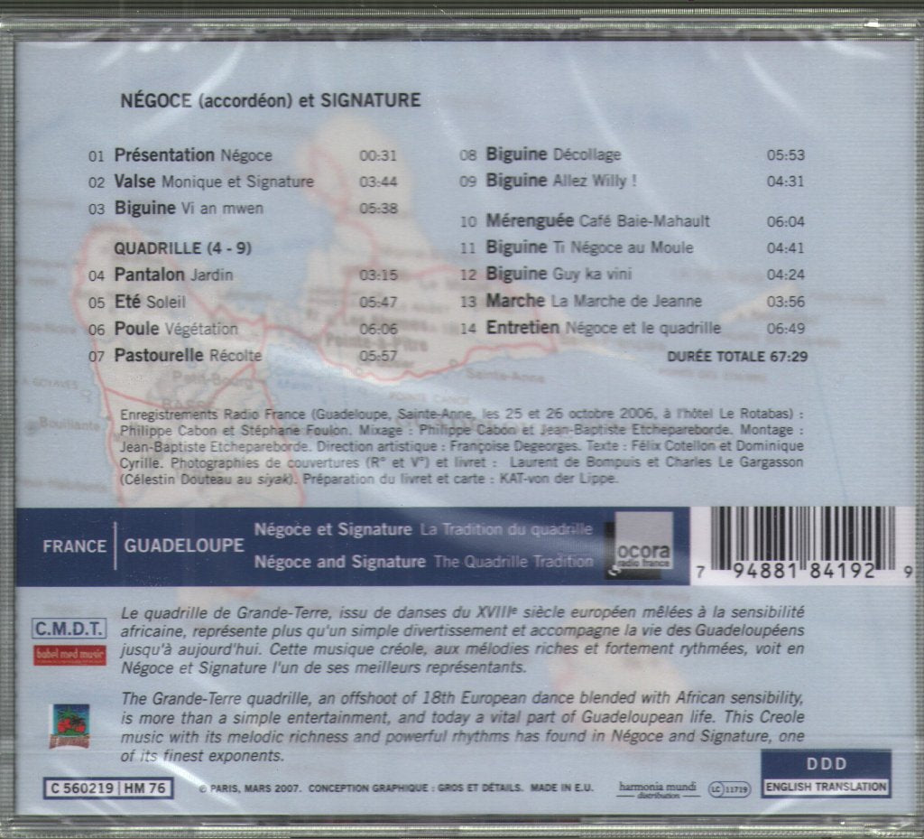 Reynoir Casimir Dit Negoce Et Signature - France - Guadeloupe: La Tradition Du Quadrille = The Quadrille Tradition - Cd