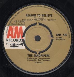 Sandpipers (Easy Listening Group) - Reason To Believe - 7 Inch