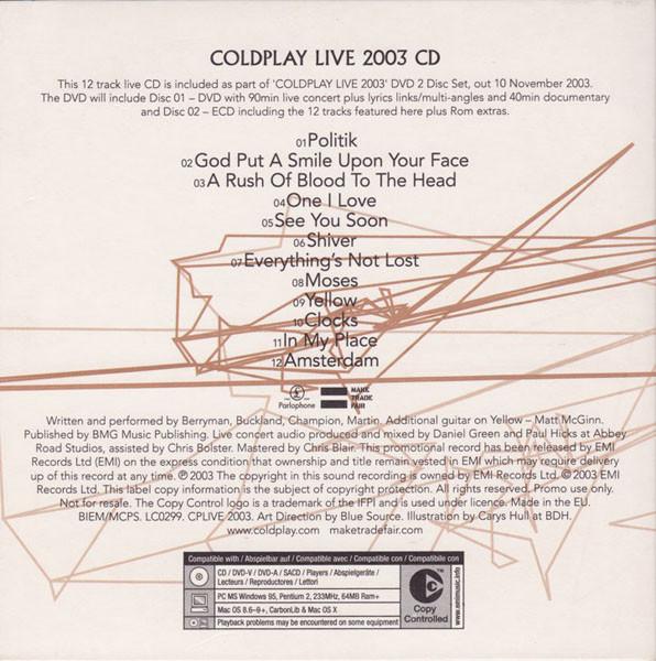 Coldplay - Live 2003 - Cd