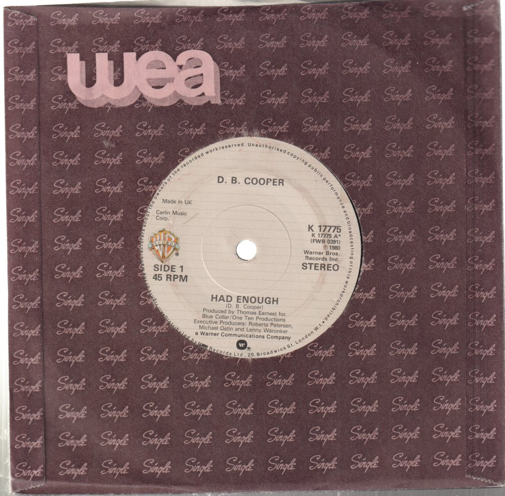 D.b.cooper - Had Enough - 7 Inch
