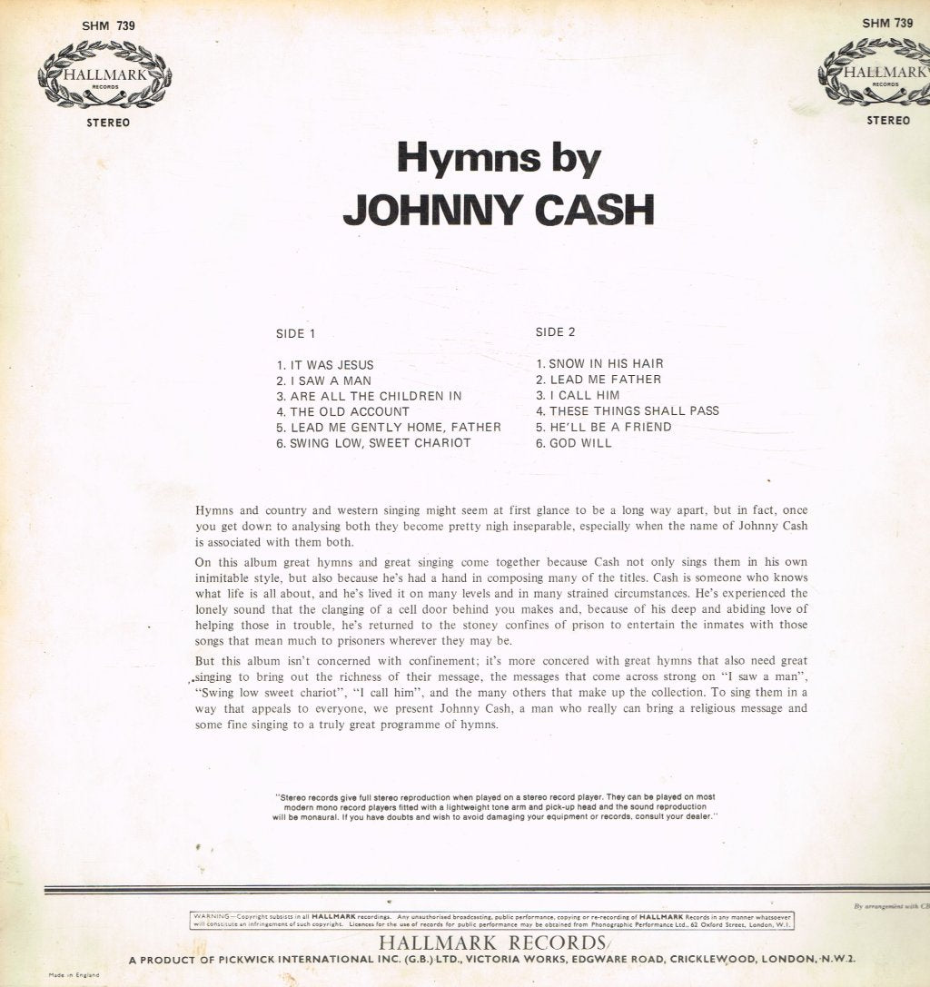 Johnny Cash - Hymns By Johnny Cash - Lp