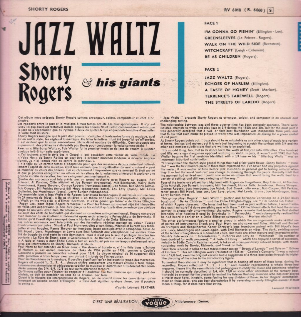 Shorty Rogers And His Giants - Jazz Waltz - Lp
