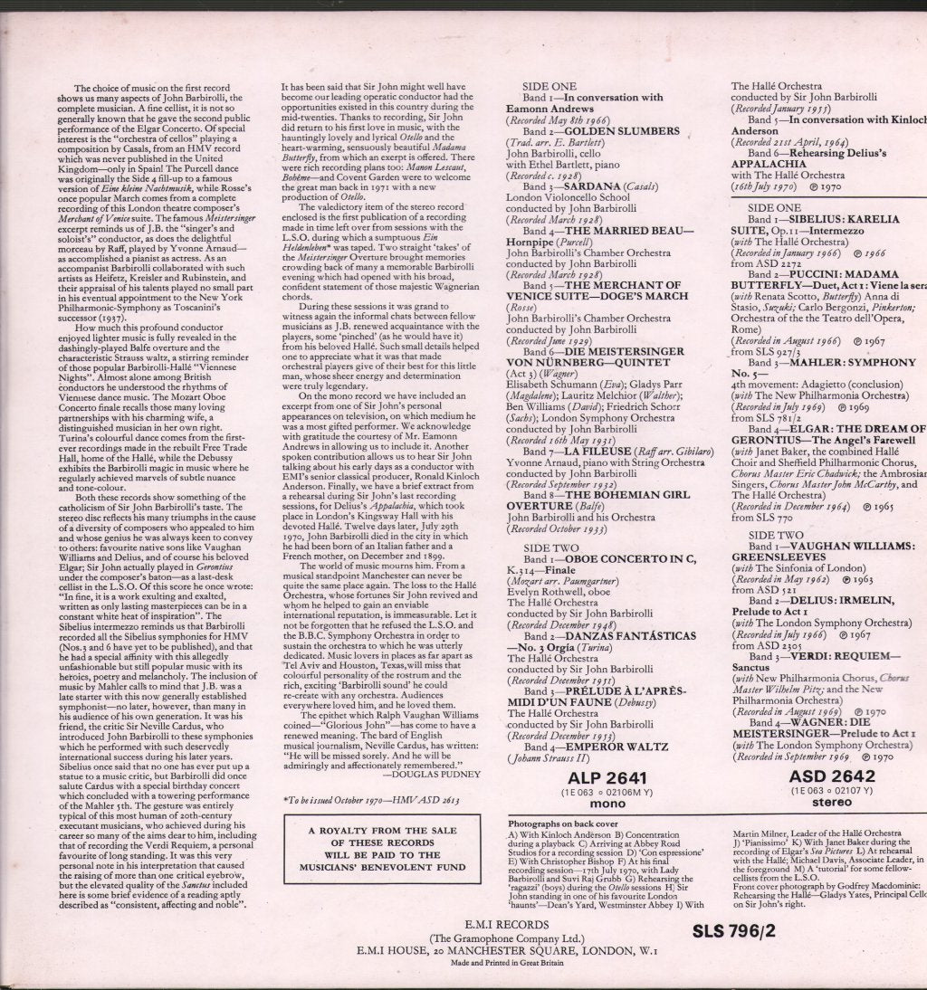 Sir John Barbirolli - Glorious John - Double Lp