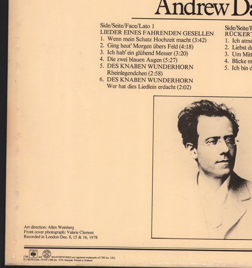 Frederica von Stade / London Philharmonic Orchestra / Andrew Davis - Mahler - Lieder Eines Fahrenden Gesellen / Rückertlieder / 2 Lieder - Lp
