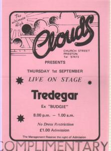 Tredegar - Clouds 1st September - Ticket