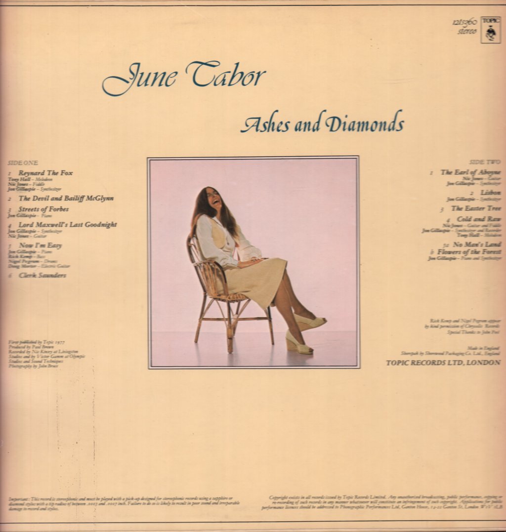 June Tabor - Ashes And Diamonds - Lp