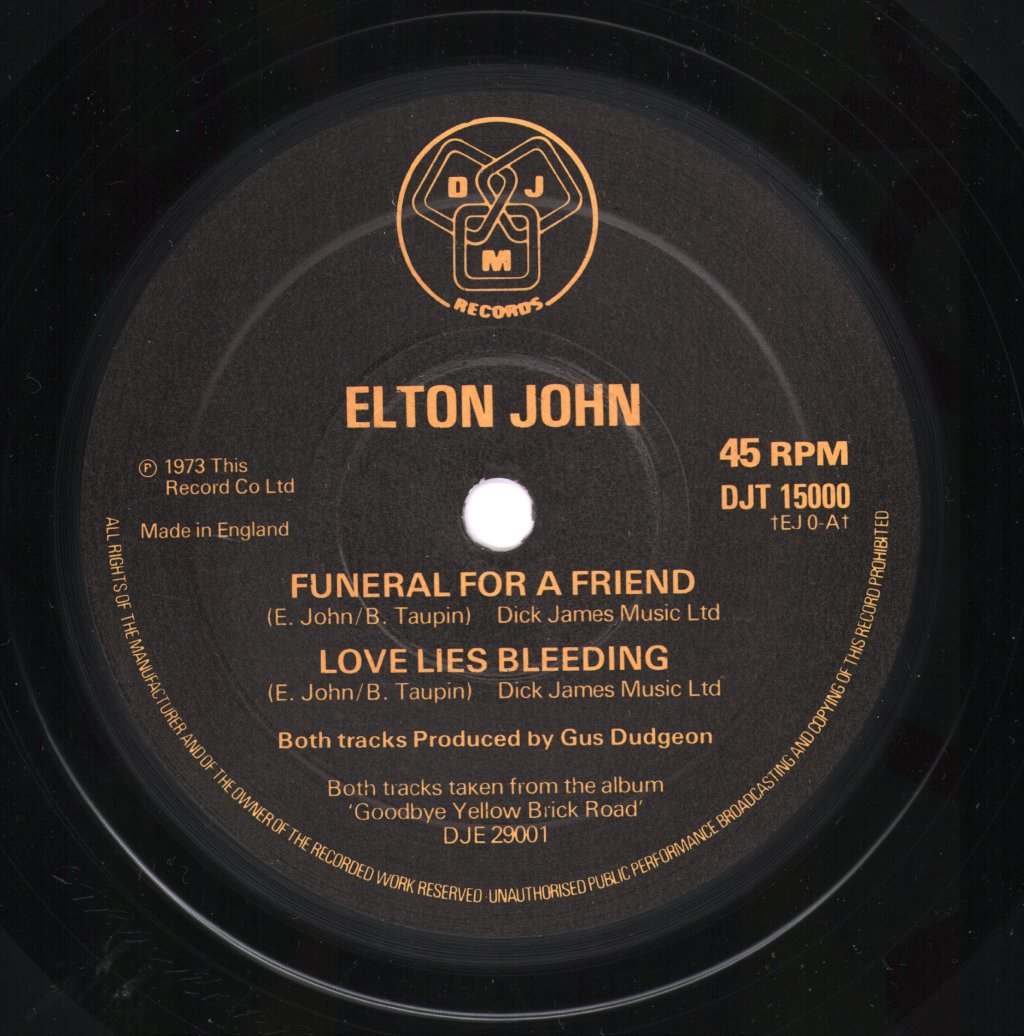 Elton John - Funeral For A Friend - 12 Inch