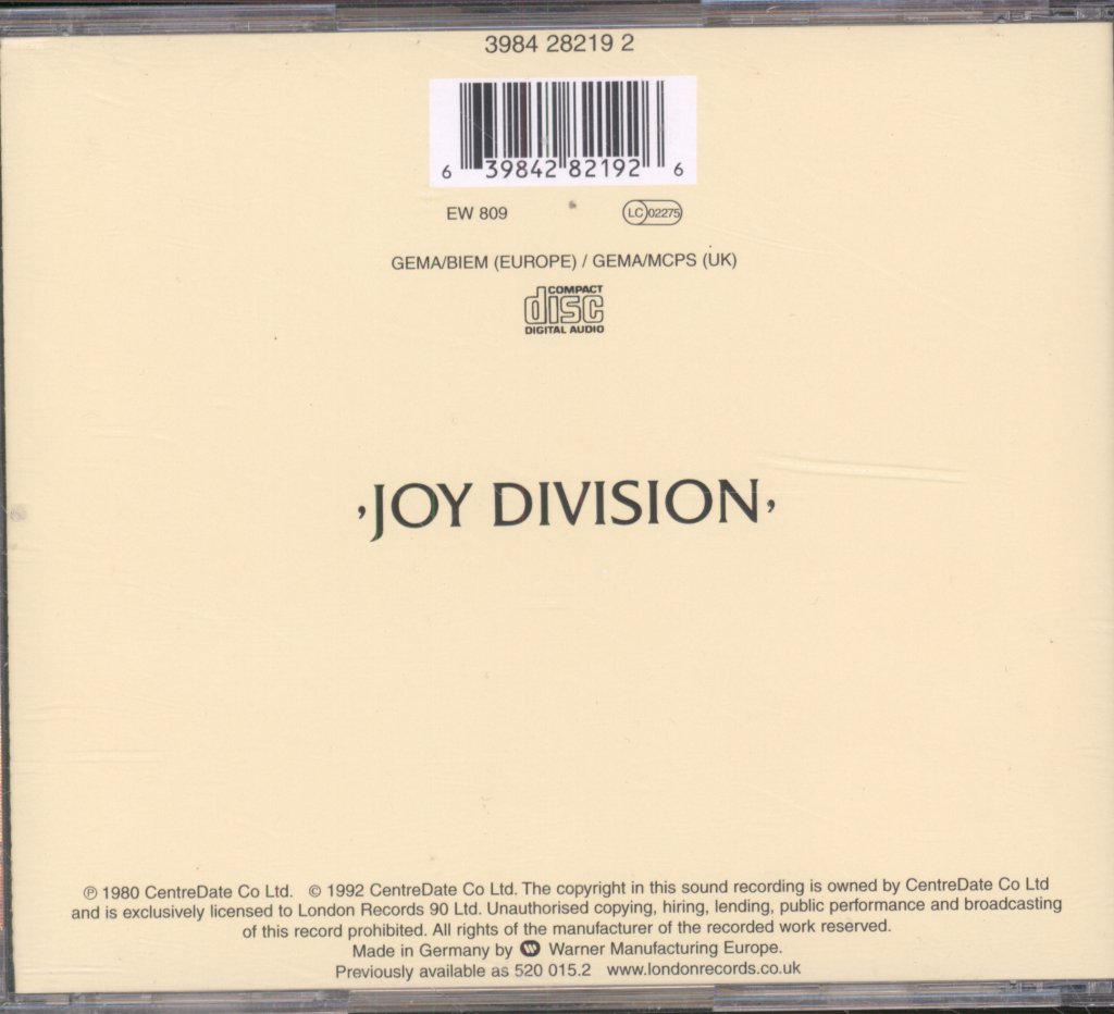 Joy Division - Closer - Cd