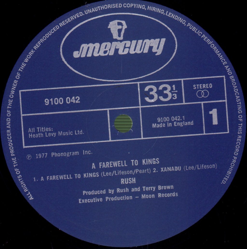 Rush - A Farewell To Kings - Lp